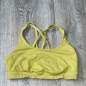 Lululemon Yellow green Women's Sports Bra size 10 active workout yoga